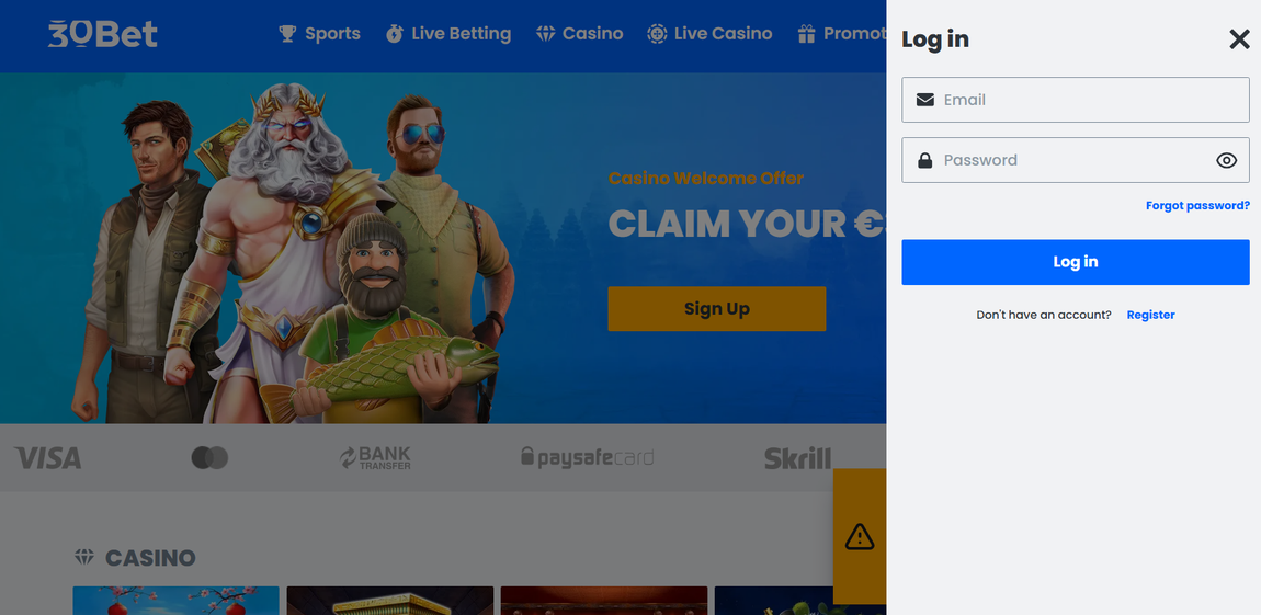 30bet casino Gameplay